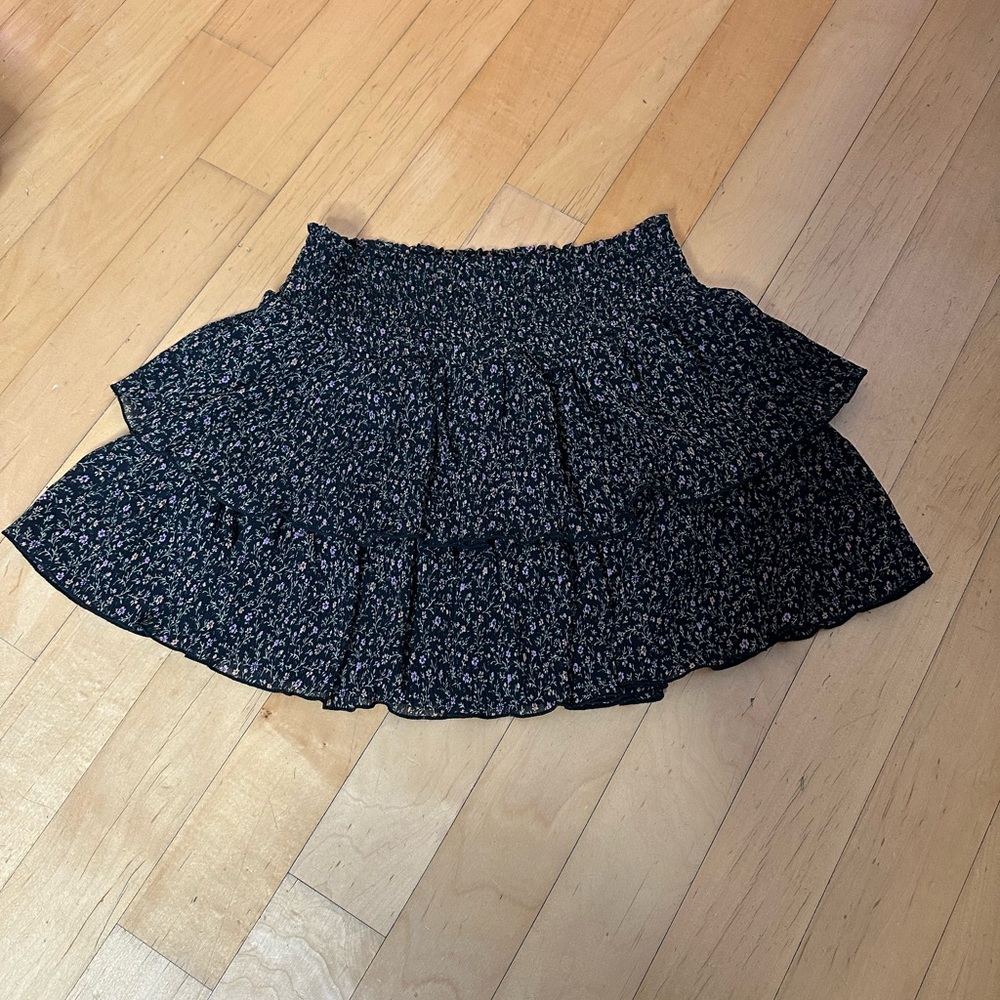 Forever 21 Black Floral Mini Skirt